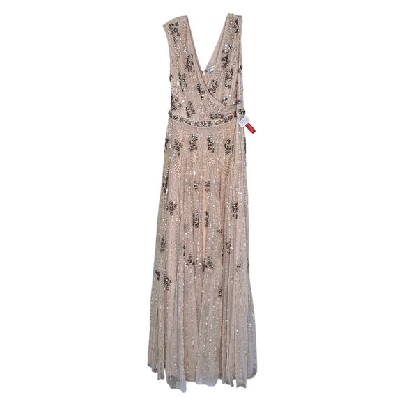 Mac Duggal NWT Bead Embellished A-Line Gown in Blush Size 10 - Picture 5 of 12